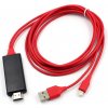HDMI kábel pre zrkadlenie obrazovky iPhone Červený