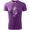 Husľový kľúč kvety - Pánske tričko Fantasy športové - 2XL ( Fialová )