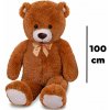 Medveď plyšový s mašľou veľký 100 cm tmavo hnedý