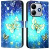 Peňaženkové 3D puzdro na Xiaomi Redmi Note 14 - Zlatý Motýľ