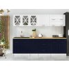 Kuchynská linka TURID 260cm - Biela + marine blue