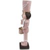 Clayre & Eef Vianočná ružová dekorácia socha Luskáčik s bubienkom - 5*4*20 cm - Clayre & Eef