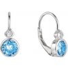 Evolution Group strieborné náušnice detské okrúhle so zirkónmi 11479.3 aqua