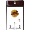 Venkovní teploměr smaltovaný, Hnědobílý 500x95 mm, Motiv kapr