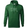 Geometria - svet - Mikina pánska Cape s kapucňou - 3XL ( Fľaškovozelená )