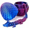 Drak Mini Dragon Vajíčko modro-fialové 3D s potlačou 30 cm