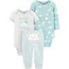CARTER'S Set 3dielny body krátky a body dlhý rukáv, nohavice Cloud Mint neutrál LBB PRE/ veľ. 46