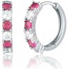 JVD SVLE2902X61R100 - Strieborné náušnice krúžky s ružovými zirkónmi