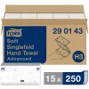 TORK Papierový uterák, Z-sklad dvojvrstvové 250 listov, systém H3, Advanced, 