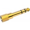 Prechodka Stereo Jack 6.35mm na 3.5mm, pozlátený