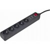 Gembird SPG5-C-10 surge protector Black 5 AC outlet(s) 250 V 3 m