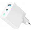 Gembird USB-A + USB-C GaN nabíjačka, 65W, biela TA-UC-PDQC65L-W-01
