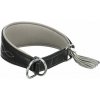 Kožený obojok ACTIVE Comfort pre chrtov - čierna/sivá S-M:33-42cm/60mm
