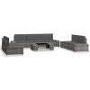 8dílná zahradní sedací souprava polyratan šedá Šedá 3054604