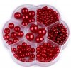 Sada plastových voskových korálků v boxu - 6 červená