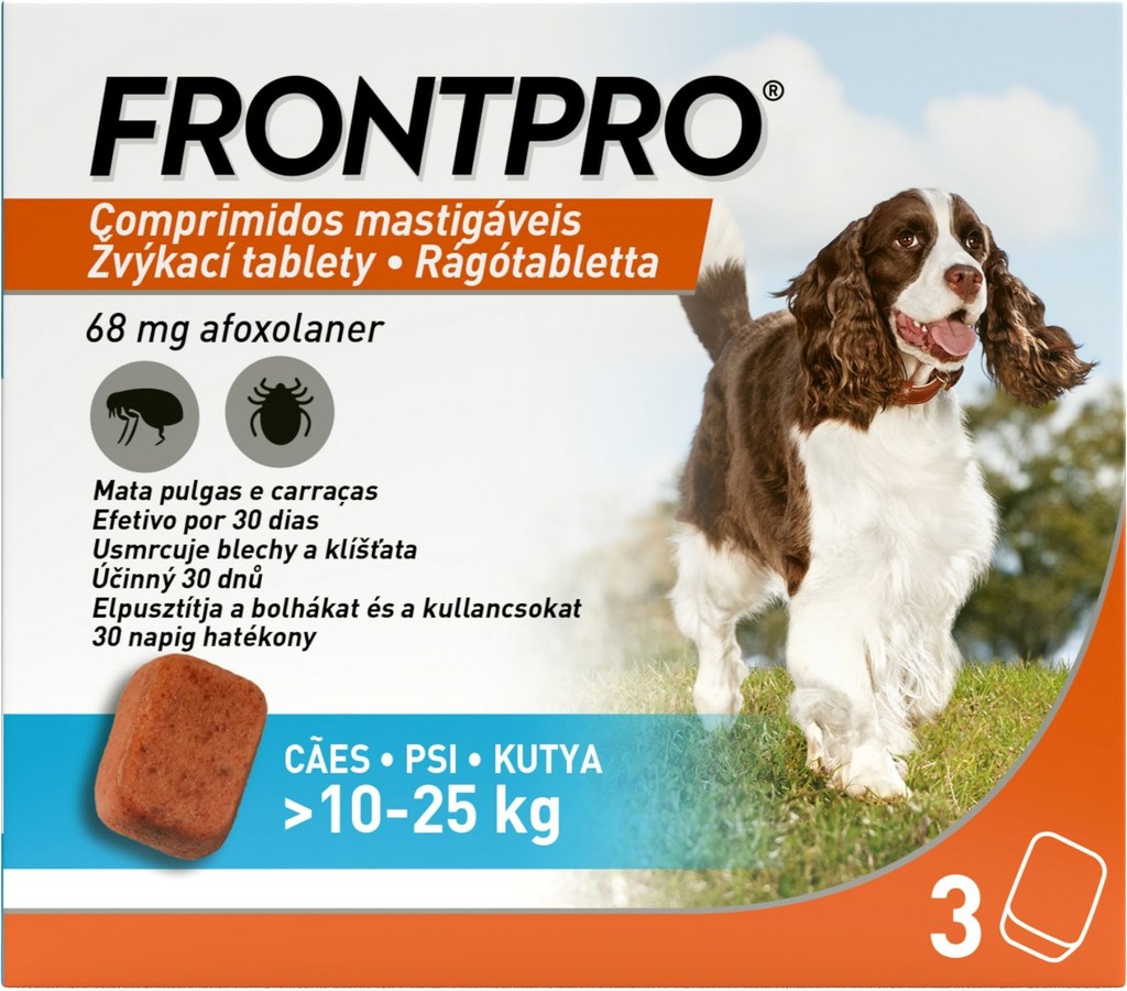 Frontpro 10 - 25 kg 68 mg 3 žuvacie tablety