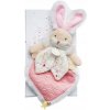 Doudou Darčeková sada - Hračka ružový kamarát zajačik 24 cm