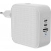 Targus HyperJuice - Síťový adaptér - GaN - 70 Watt - Power Delivery 3.0 + PPS, Quick Charge 3.0 - 3 výstupní konektory (2 x USB-C, USB) - bílá