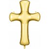 Balón fóliový zlatý kríž Dekorácia sály Sväté Prijímanie Krst