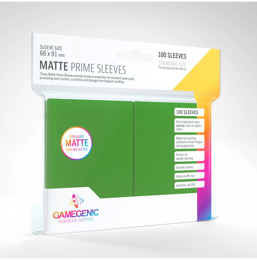 Gamegenic Prime Sleeves Matte Green Obaly 100 ks
