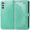 Peňaženkové puzdro Embossing Pattern Mandala Flower zelené – Samsung Galaxy A36