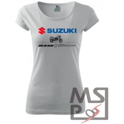 Dámske tričko s moto motívom 258 Suzuki V Strom