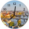 Sklenené hodiny okrúhle Hlavné mesto praha fi 30 cm