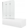 MEXEN/S - Vega obdĺžniková vaňa 170 x 70 cm s panelom + vaňová zástena 120, transparent, chróm 550117070X9012030100