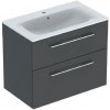 Geberit Selnova Square - Umývadlová skrinka 64x79x48 cm, s umývadlom, 2 zásuvky, lávová mat 501.241.00.1