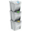 Prosperplast Odpadkový koš SORTIBOX BÍLÝ - 3 x 25 L