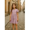 Fashionkids Dievčenské fialové šaty s volánmi pohodlný a moderný strih Lila