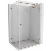 Mexen Lunar T, výklopný sprchový kút pravý 135 x 80 cm, 8mm číre sklo, profil ružové zlato, 834T-135-080-60-00-P