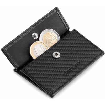 Slimpuro Coin Pocket s ochrannou kartou RFID pre ZNAP Slim Wallets 8 a 12, spínací gombík (SP-CP-00-BLK-CA)