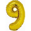 Balón číslica 9, zlatá, 86 cm