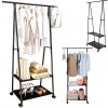 Mobilný vešiak na oblečenie s policami