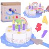 Inlea4Fun narodeninová krájacia torta WOODEN RAINBOW BIRTHDAY CAKE
