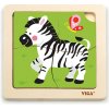 Drevené puzzle pre najmenších Viga 4 ks Zebra