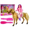 Lean Toys Bábika jazdec s hnedým koníkom