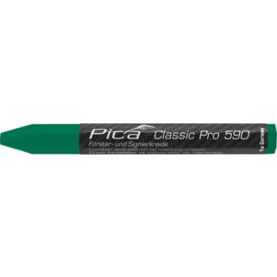 PICA kriedový značkovač pro - píše na mokré aj suché drevo, kov, kameň, betón, plast a ďalší materiál, 120x12mm -12ks v balení, cena za 1ks - zelený - PC-590/36 PICA kriedový značkovač pro - píše na m