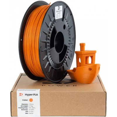 3DPower Hyper PLA oranžová (Papaya Orange) 1.75mm 0.75 kg