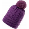 Dámska / dievčenská zimná čiapka s brmbolcom Emi Ross - fialová