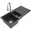 MEXEN/S MEXEN/S - Andres granitový drez s odkvapkávačom vrátane batérie Savita, čierna kropenatá 6515-76-672601-00