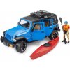 Bruder Jeep Wrangler Rubicon s kajakom a figúrkou 1:16