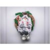 Dekorácia MagicHome Vianoce, Santa sediaci vo venci, veniec, 30 cm