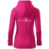 Moje srdce bije pre hudbu - Mikina dámska trendy zipper s kapucňou - 2XL ( Purpurová )