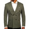 Zelené pánske elegantné dvojradové sako Bolf 005