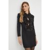 Šaty Karl Lagerfeld čierna farba, mini, priliehavá 236W1313 34