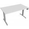 Hobis Pracovný stôl Motion, PO, 2S, 140x70,5-120,5x80 cm, biela/sivá