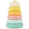 Bieco Silicone Stacking Tower Tropical Vibes nasadzovacie krúžky 12 m+ 6 ks