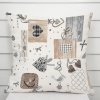 Biante Dekoračná obliečka na vankúš Porto PRT-014 Hnedo-sivé srdiečka na krémovom 70 x 90 cm